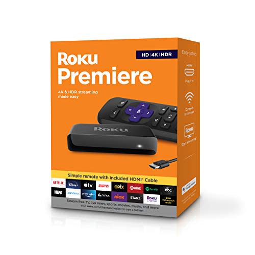 Roku Premiere | HD/4K/HDR Streaming Media Player, Simple Remote and Premium HDMI Cable