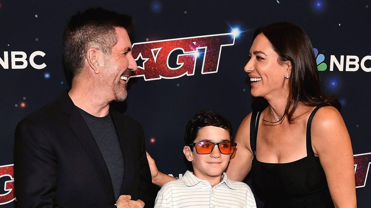 Eric Cowell backstage at AGT with Simon and Lauren