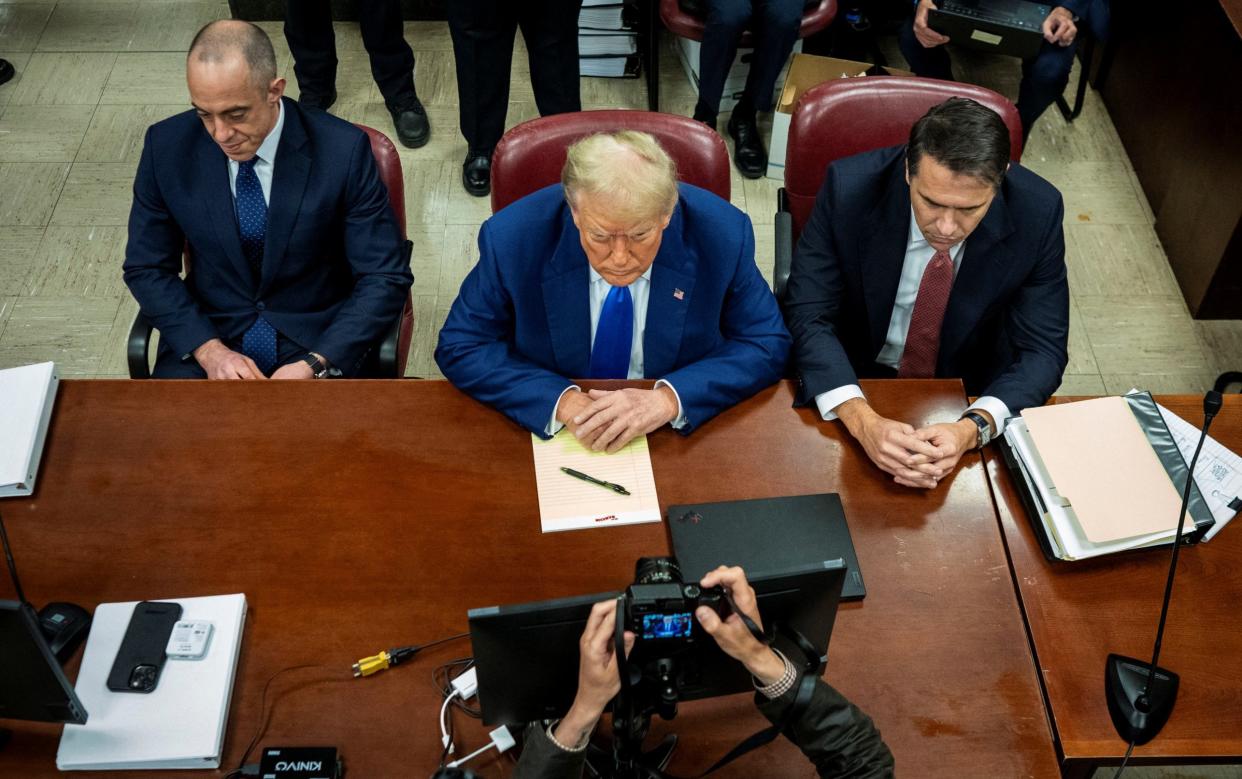 Donald Trump attends his criminal trial at the New York State Supreme Court on May 3