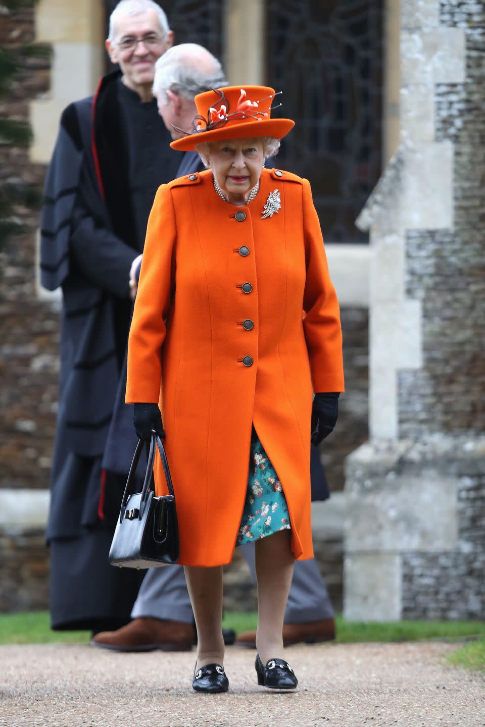 <p>Queen Elizabeth II attending Christmas Day church service at the Church of St. Mary Magdalene in 2017. </p>