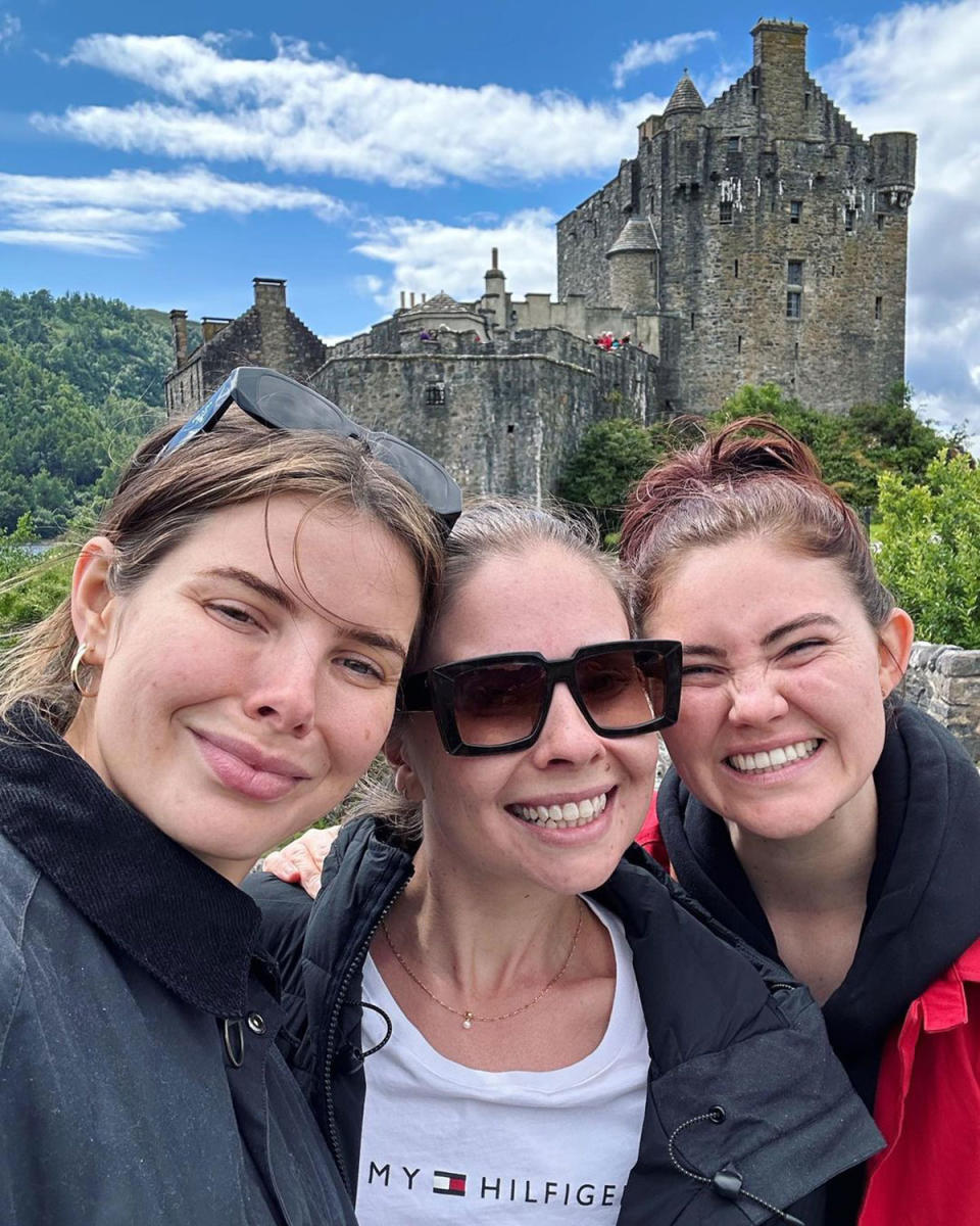 Olivia Frazer with friends in Scotland