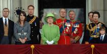 <p>Pictured: Prince Andrew, Princess Eugenie, Prince William, Queen Elizabeth II, Prince Philip, Prince Charles, Viscount Linley, and Princess Anne.</p>