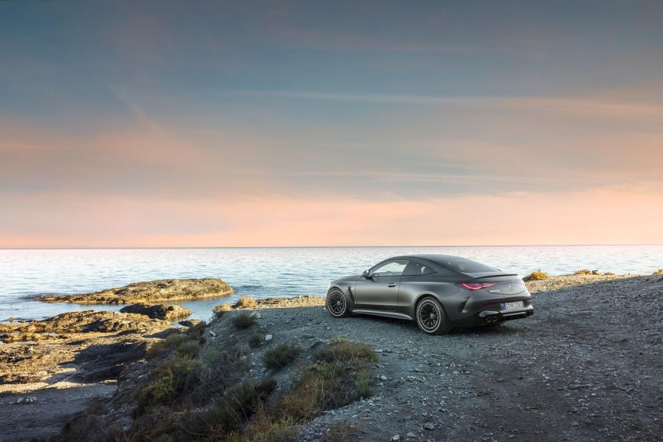 2024 mercedes amg cle53 coupe overlooking the ocean