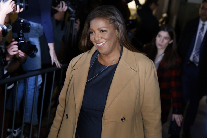 New York State Attorney General Letitia James last September launched the case accusing Donald Trump, his eldest sons and his family business of inflating his net worth by more than $2 billion by overvaluing his real estate portfolio. Photo by Peter Foley/UPI