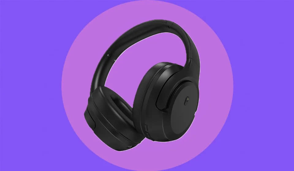 black wireless over-ear headphones