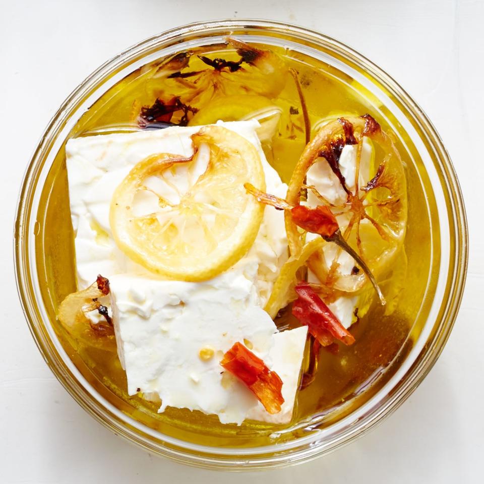 Marinated feta is a go-to appetizer around here.