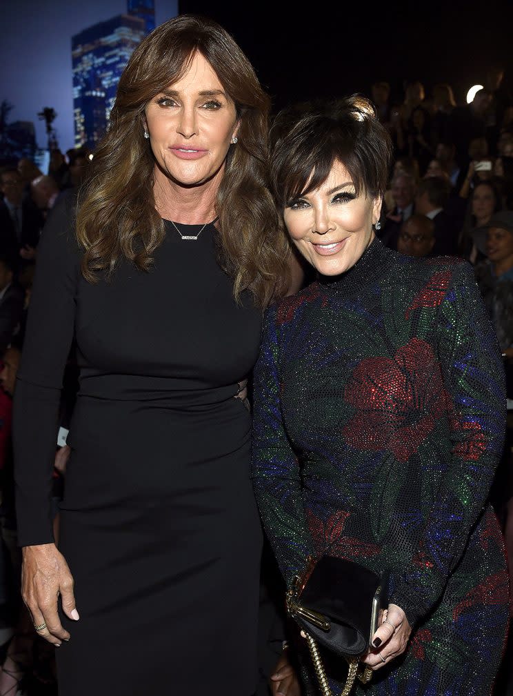 Caitlyn Jenner and Kris Jenner at the 2015 Victoria's Secret Fashion Show