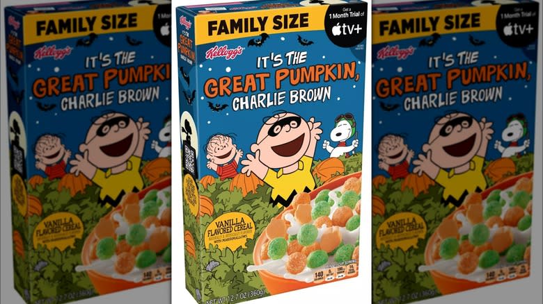 Charlie Brown halloween cereal box