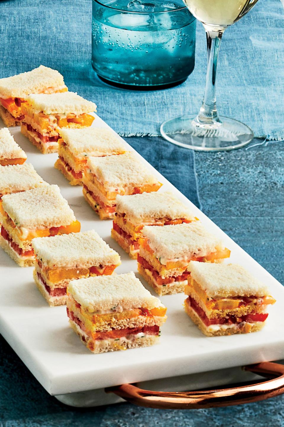 Mini Tomato Sandwiches With Bacon Mayonnaise