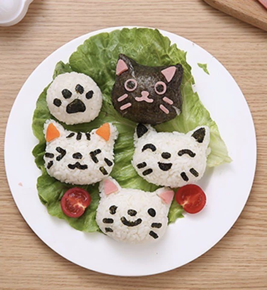 日本推出的貓咪飯團模，讓家長輕易製出外形可愛的飯團。