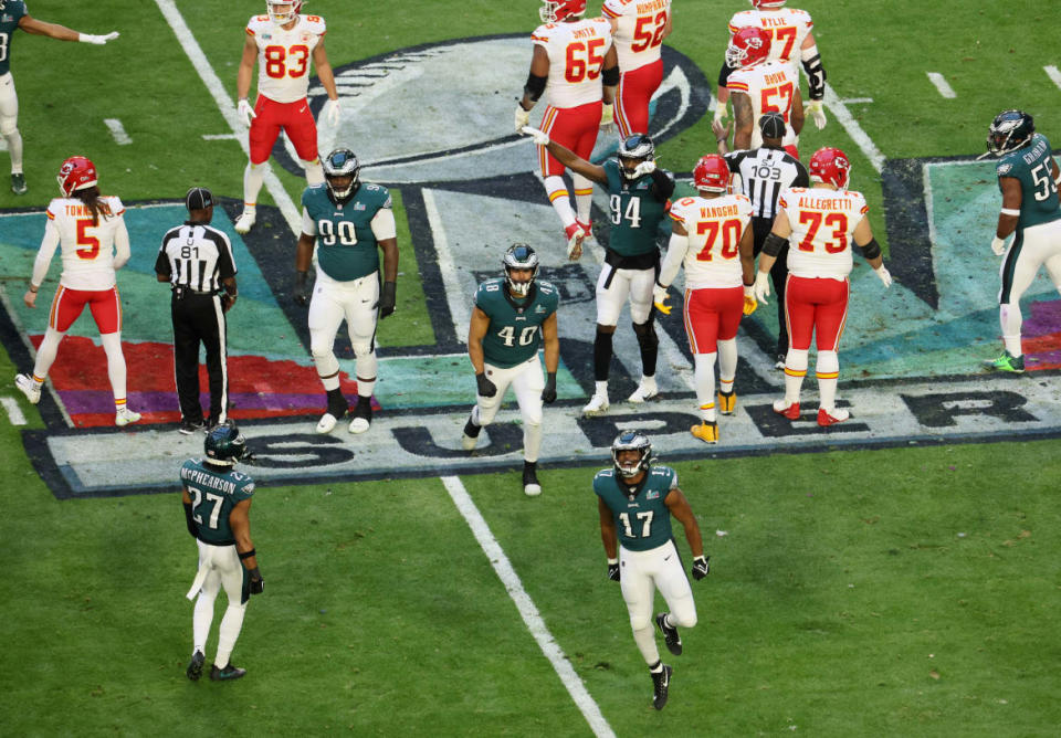 <div class="inline-image__caption"><p>Super Bowl LVII: Kansas City Chiefs v Philadelphia Eagles, State Farm Stadium, Glendale, Arizona, United States, Feb 12, 2023.</p></div> <div class="inline-image__credit">Reuters/Brendan McDermid</div>