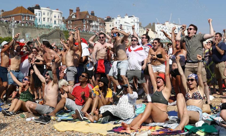 Football fans watch England take on Sweden in The World Cup quarter-final