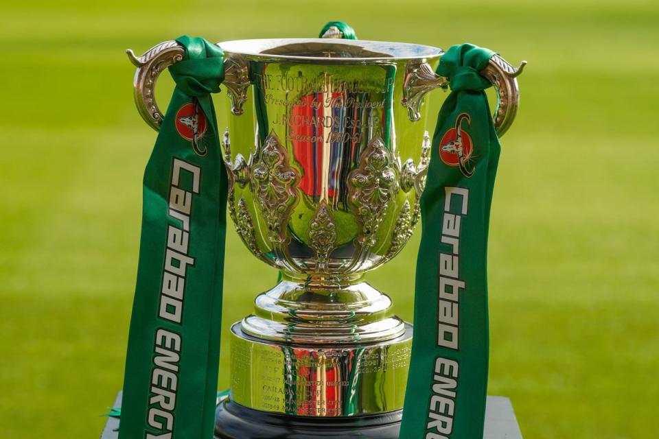 Prize: The Carabao Cup trophy (PA)