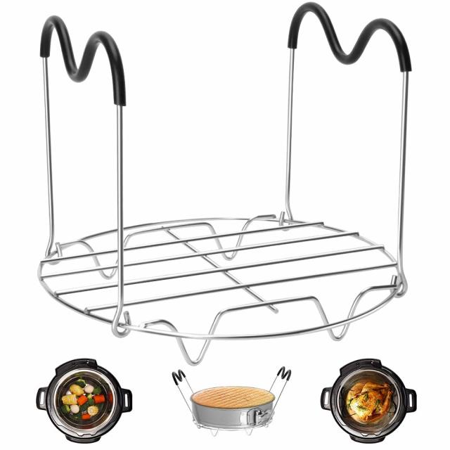 Salbree Stainless Steel Egg Steamer Rack and Trivet - 6 Quart 