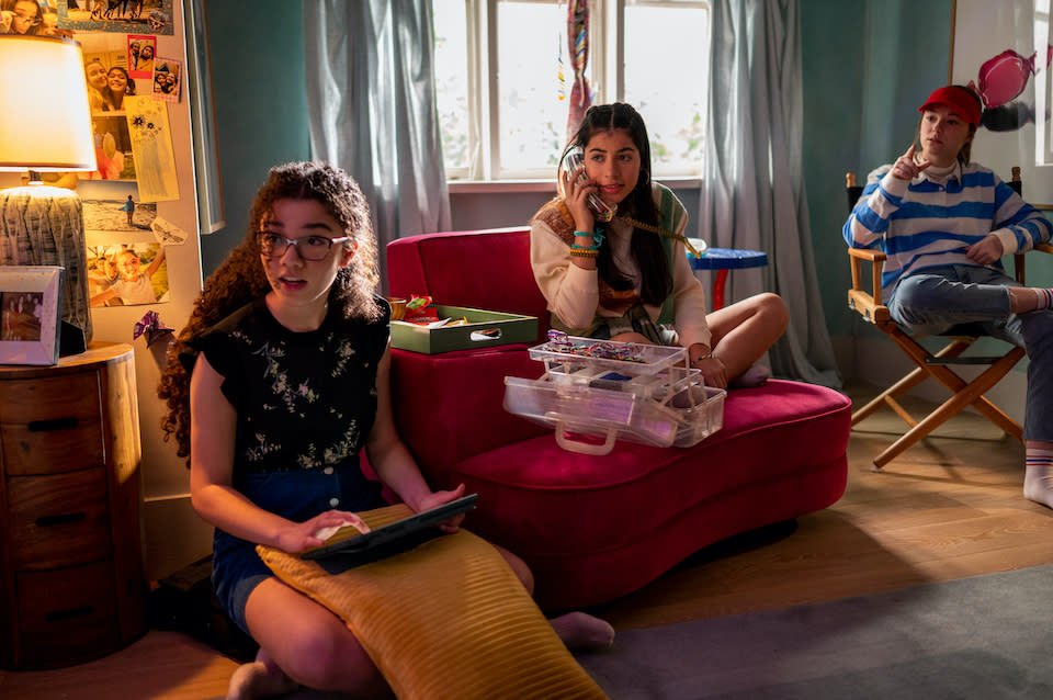 Malia Baker, Kyndra Sanchez, and Sophie Grace in “The Baby-Sitters Club” - Credit: Kailey Schwerman/Netflix