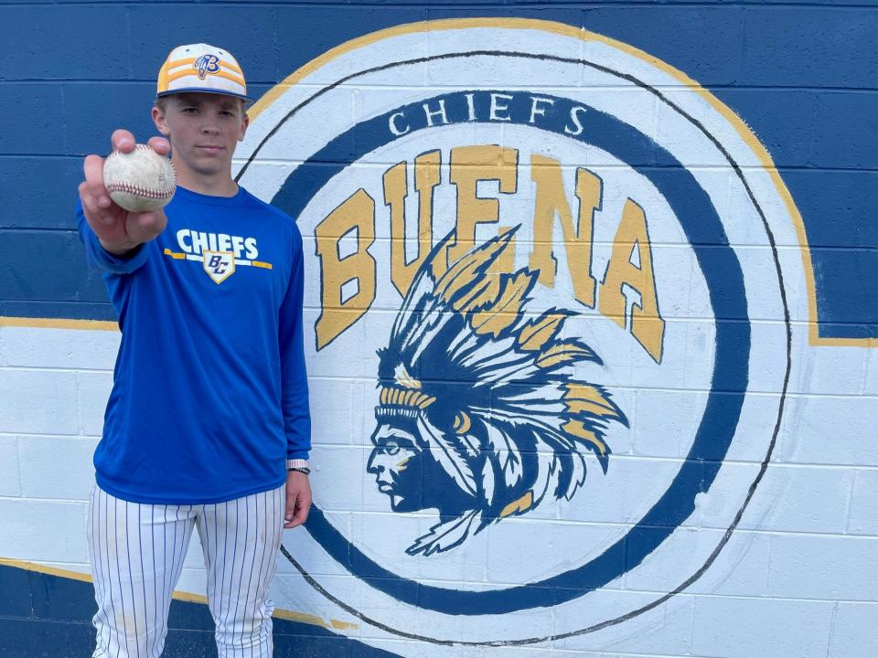 Buena bridge-year senior Joey Kurtz tossed a one-hitter to lead his team to a 5-0 triumph over Audubon in the second round of the 49th annual Joe Hartmann Diamond Classic on Saturday, May 6.