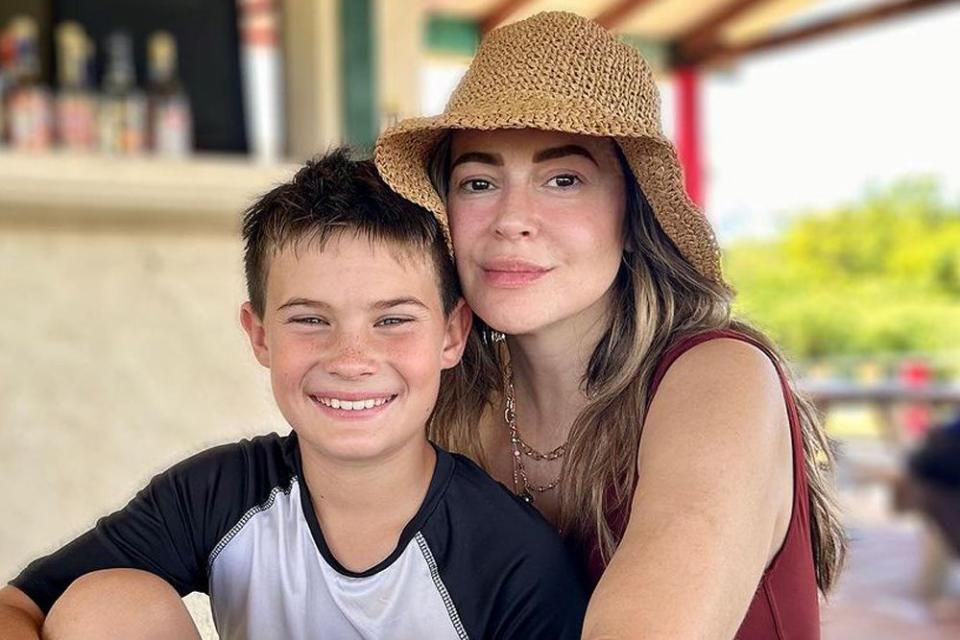 <p>Alyssa Milano/ Instagram</p> Alyssa Milano and son Milo