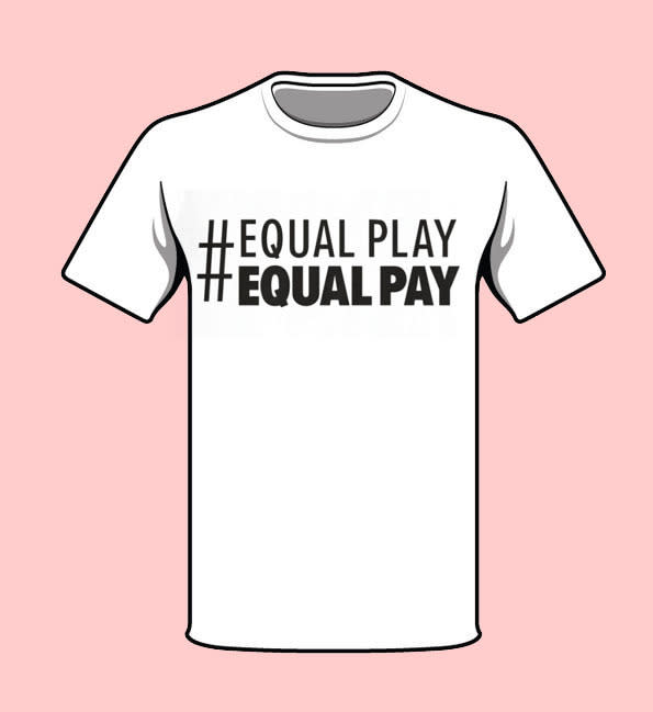 Can the new shirt help the U.S. Women's Soccer Team's cause of #EqualPlayEqualPay? (Photo: Yahoo Beauty)