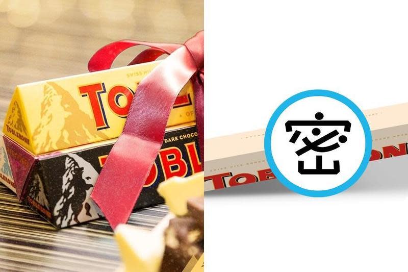 知名巧克力品牌Toblerone為了避免受罰，近日更改包裝拿掉著名地標「馬特洪峰」（左圖）。（翻攝自Toblerone官網、臉書）