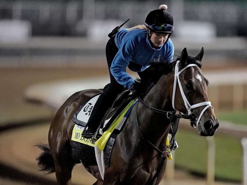 Kentucky Derby entrant Mo Donegal works out at Churchill Downs.