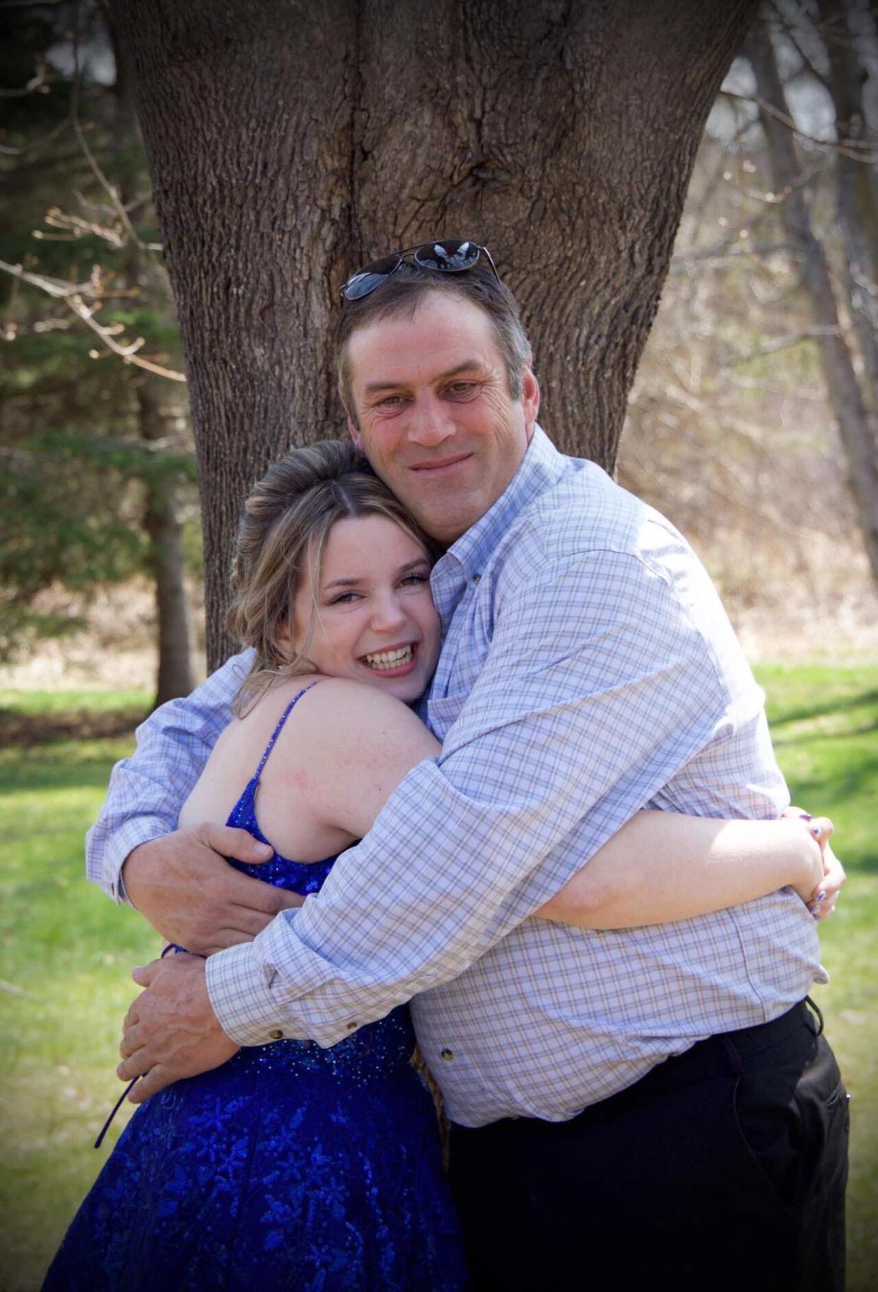 Brian Lush is seen here with his daughter, Chloe White. Ontario police said Monday that his body had been found, and confirmed Tuesday his body had been inside his truck's trailer, where he was last seen. (Submitted by Chloe White - image credit)