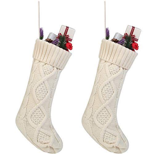 1) Cable Knit Christmas Stockings (Set of 2)