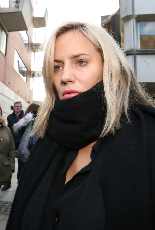 Caroline Flack outside court