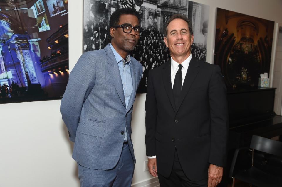 Chris Rock and Jerry Seinfeld. Getty Images for GOOD+ Foundation
