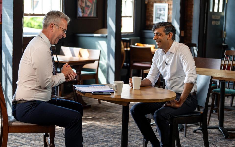 Rishi Sunak is interviewed by Christopher Hope on GB News