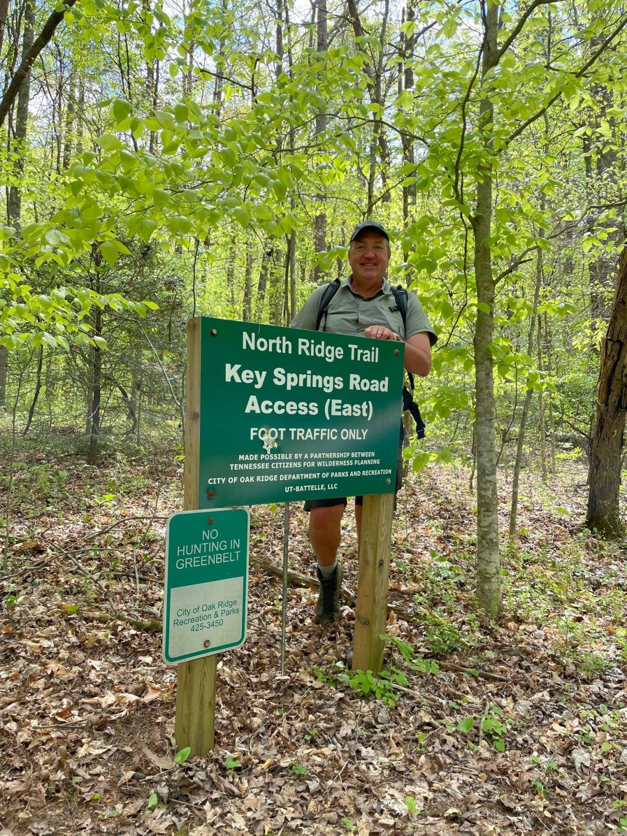 Steve Oliphant at the Key Springs Road entrance to the North Ridge Trail.