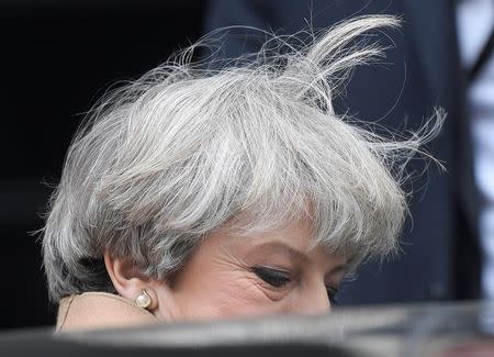 Britain's Prime Minister Theresa May leaves 10 Downing Street in London, April 26, 2017. REUTERS/Toby Melville