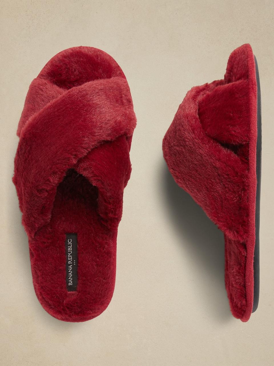 Faux-Fur Crossover Slipper