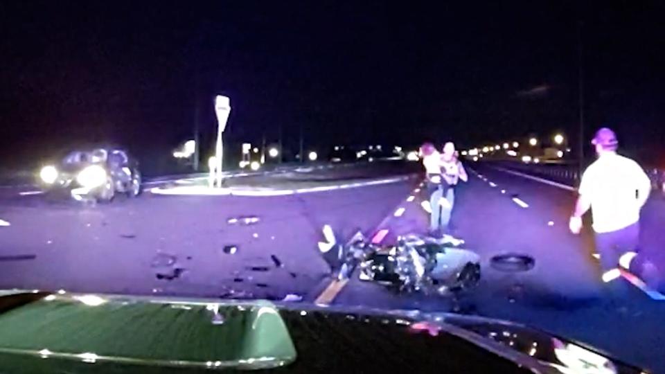 A bystander rushing to help a Charlotte County deputy by holding a toddler, one of two small children saved from the wreckage of a collision with a motorcyclist.