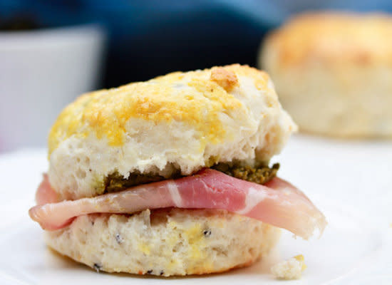 <strong>Get the <a href="http://www.aspicyperspective.com/2012/04/quick-biscuit-recipe.html">Truffle Parmesan Biscuits with Pesto recipe</a> by A Spicy Perspective</strong>