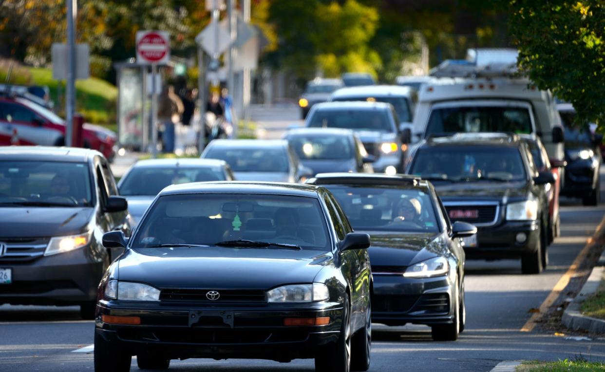 Traffic fills North Main Street in October. The roadway has become increasingly hazardous for pedestrians, with three fatalities in the last year.