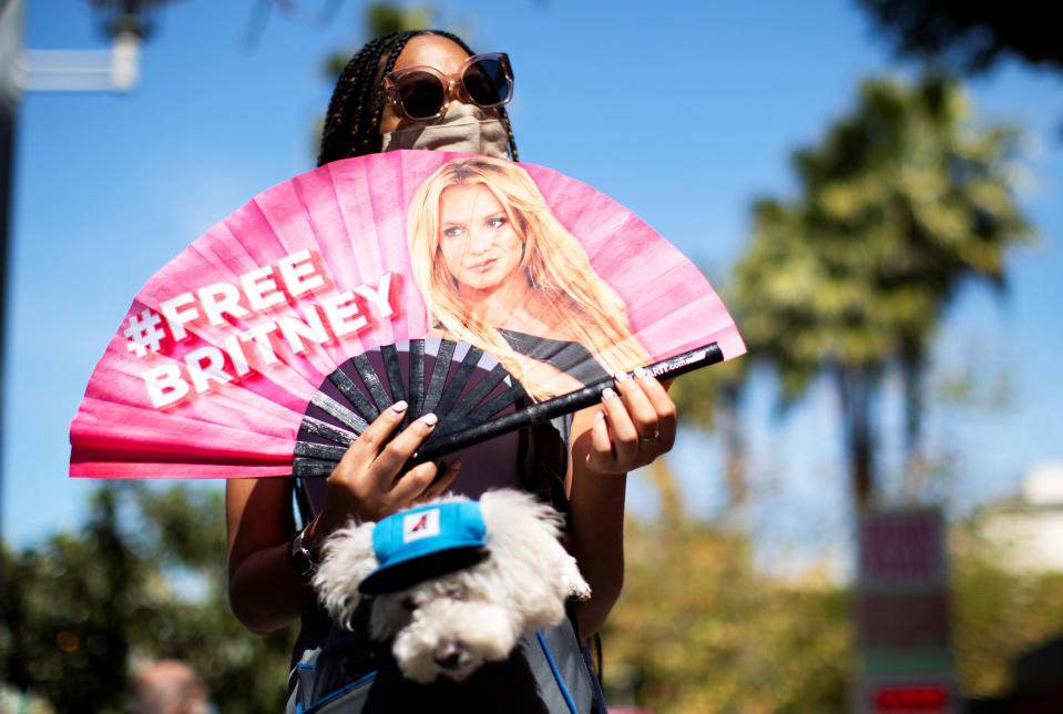 IMAGE: A fan at a rally for Britney Spears (Mario Anzuoni / Reuters file)