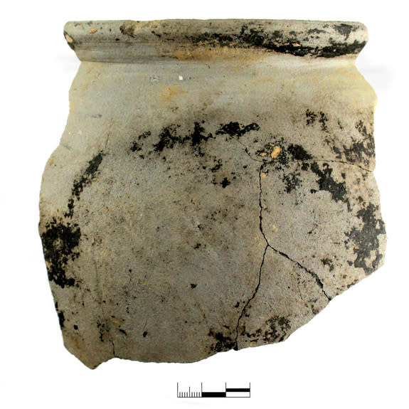 Pieces of pottery uncovered at the site, such as this Roman cooking pot, give clues about the area's early inhabitants.