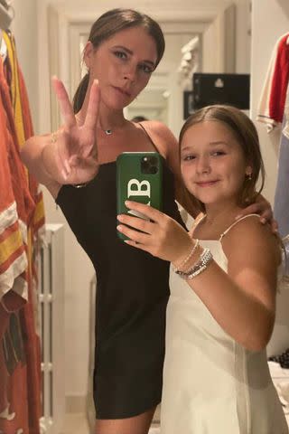 Victoria Beckham/instagram Victoria Beckham and Harper Seven Beckham taking a mirror selfie.