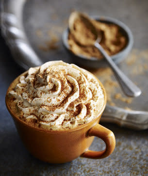 <em>Cinnamon, nutmeg, clove, and real pumpkin pie spices atop whipped cream.</em> <br> <br> No other holiday drink even <a href="http://www.google.com/trends/explore#q=peppermint%20mocha%20latte%2C%20caramel%20brulee%20latte%2C%20Gingerbread%20latte%2C%20Eggnog%20latte%2C%20pumpkin%20spice%20latte&cmpt=q" target="_blank">holds a candle</a> to the Pumpkin Spice Latte in terms of hype. It even has its own <a href="https://twitter.com/TheRealPSL?original_referer=http%3A%2F%2Fwww.huffingtonpost.com%2F2014%2F08%2F15%2Fstarbucks-pumpkin-spice-latte-early_n_5681593.html&tw_i=497448732749598720&tw_p=tweetembed" target="_blank">Twitter account</a>. We know it's not technically a "holiday" drink according to Starbucks, but it's THE seasonal beverage that kicks the whole holiday season into gear (in <a href="http://www.huffingtonpost.com/2014/08/15/starbucks-pumpkin-spice-latte-early_n_5681593.html" target="_blank">August</a>, yes, we know). So we're counting it, as number one.