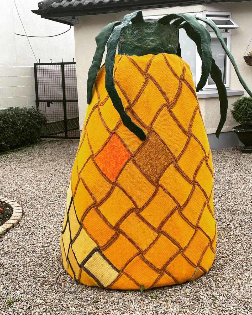 The group of 15 women created a giant knitted pineapple as their show stopper (Collect/PA Real Life).