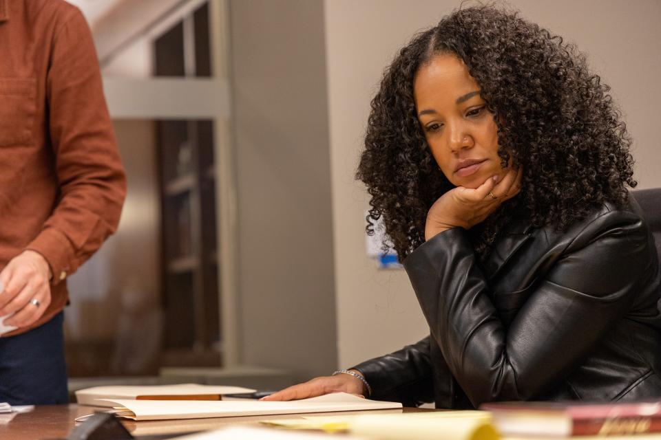 "Toni Morrison: Sites of Memory" lead exhibition curator Autumn Womack, working with archive materials from the Toni Morrison Papers in the special collections of the Princeton University Library.