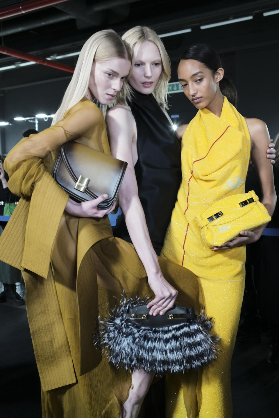 Backstage at Ferragamo Fall 2024 Ready-to-Wear Collection at Milan Fashion Week