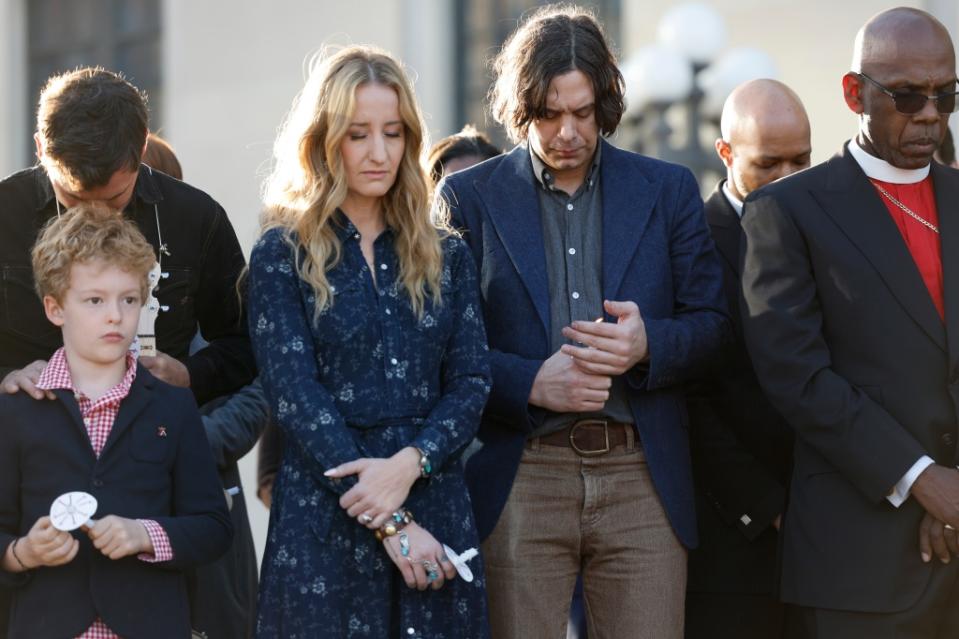 NASHVILLE, TENNESSEE - MARCH 29: Singer & songwriter Margo Price and husband Jeremy Ivey attend a candlelight vigil to mourn and honor the lives of the victims, survivors and families of The Covenant School on March 29, 2023 in Nashville, Tennessee. (Photo by Jason Kempin/Getty Images)