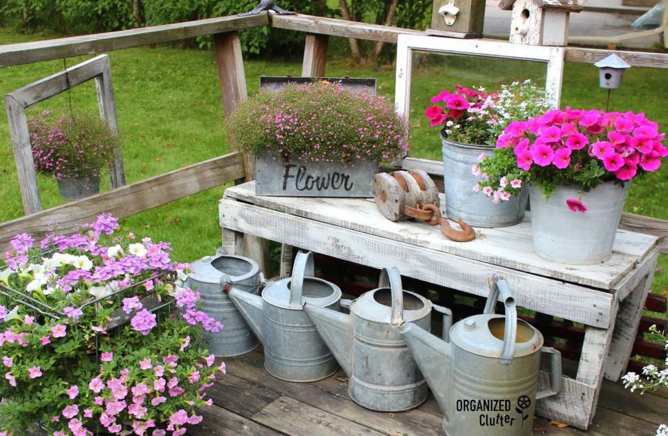 16) Whitewashed Bench