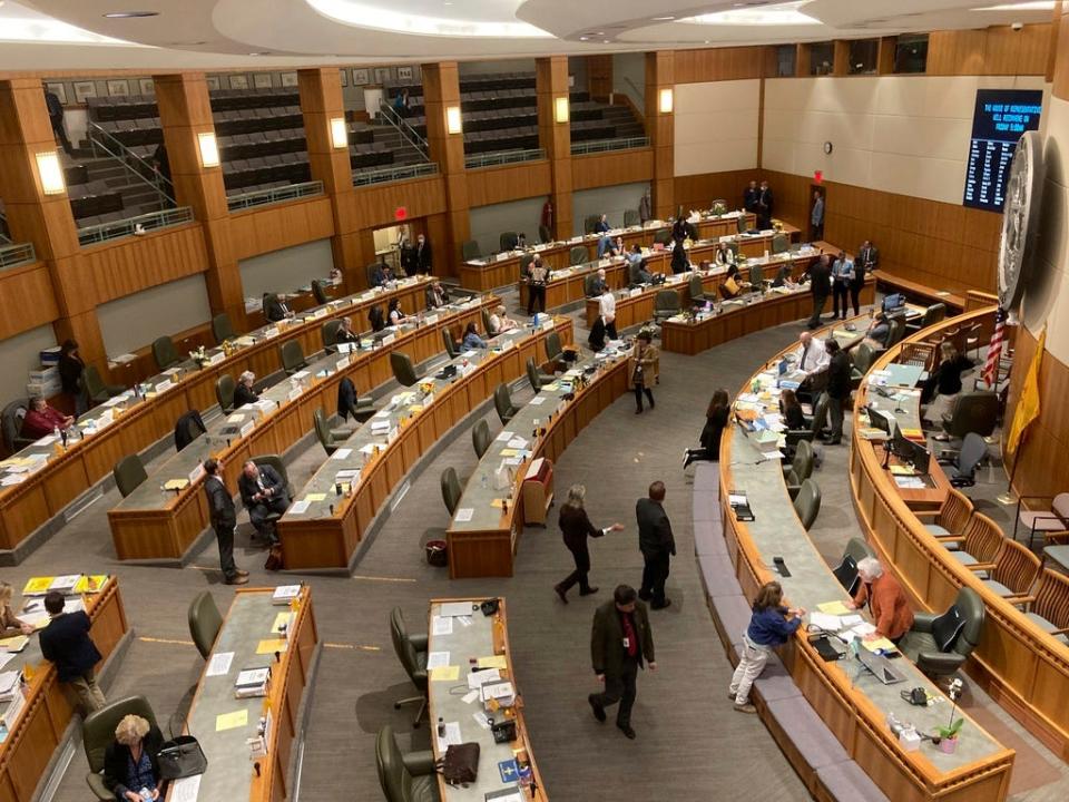 The New Mexico House of Representatives adjourns for the night on Thursday, March 16, 2023, in Santa Fe, N.M.