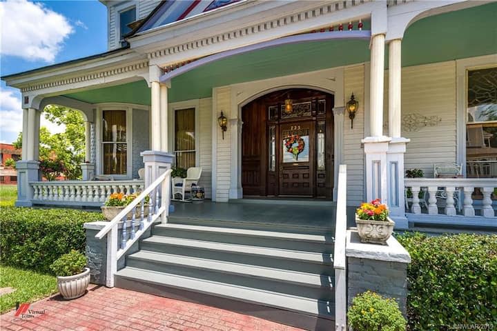 The legendary historic 1897 front door of the Logan Mansion.