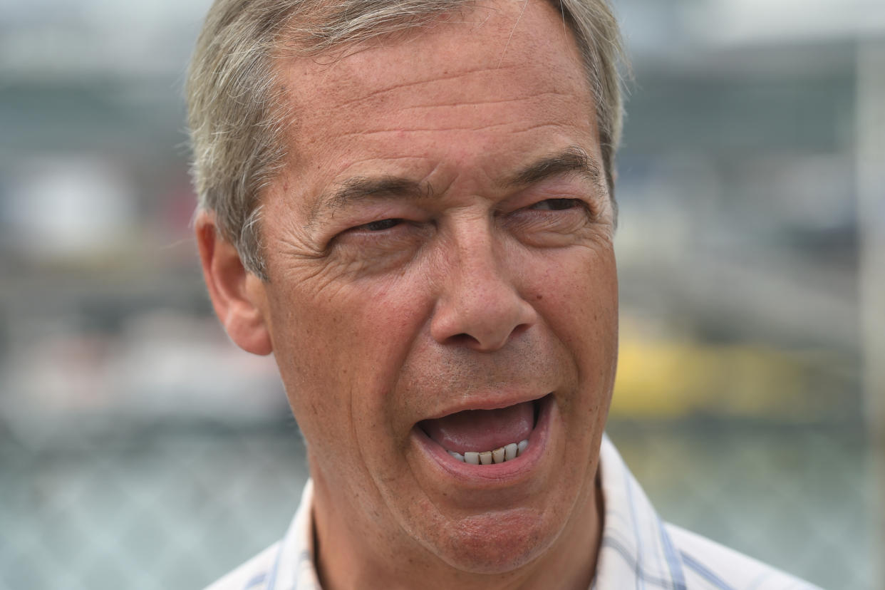 Nigel Farage arrives at Dover, Kent, where people thought to be migrants have previously been brought ashore by Border Force officers following a number of small boat incidents in the Channel.