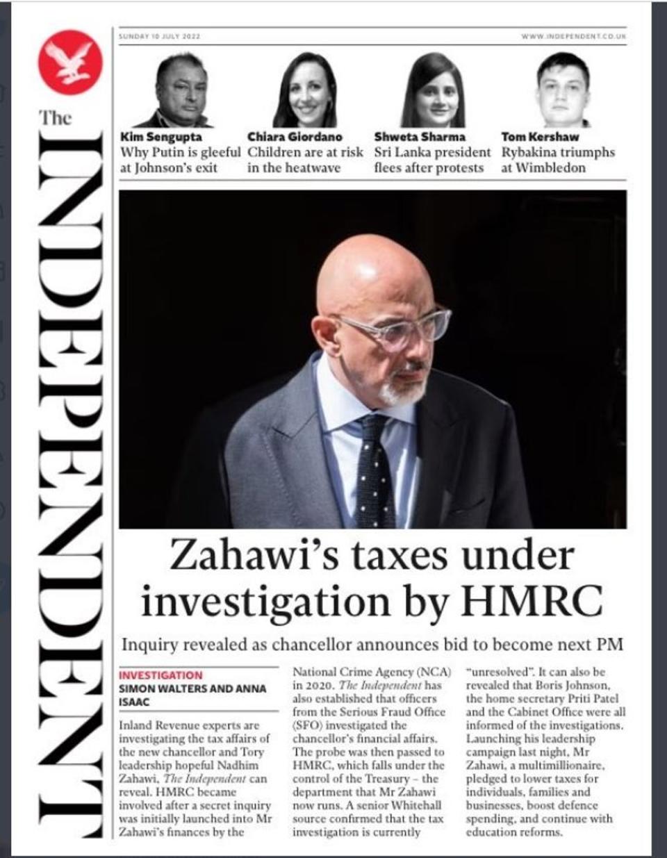 The Independent was first to reveal the HMRC investigation (Independent)