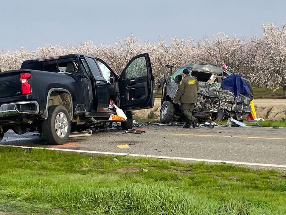 Eight people were killed in a crash Friday, Feb. 23, 2024, in Madera County, according to the California Highway Patrol. (Anthony Galaviz/Fresno Bee/TNS)