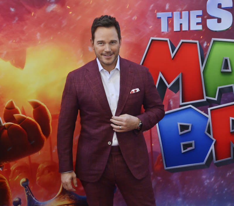 Chris Pratt attends the premiere of "The Super Mario Bros. Movie" at Regal L.A. Live in Los Angeles on April 1, 2023. The actor turns 45 on June 21. File Photo by Jim Ruymen/UPI